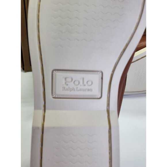 Polo Ralph Lauren Merton Venetian Loafers Size 8.5D Tan Leather Slip-On Shoes - Picture 10 of 14